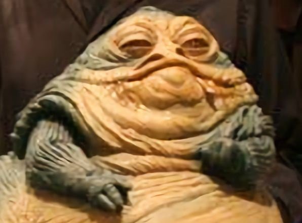 A photo of the Star Wars character Jabba the Hutt
